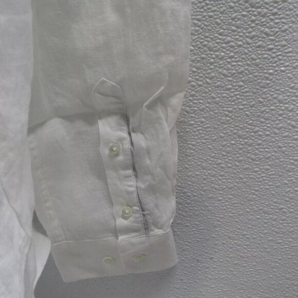 NEW MACKEENE Mens Fabiio Linen Button-Up Shirt Size 2XL White - Picture 10 of 12